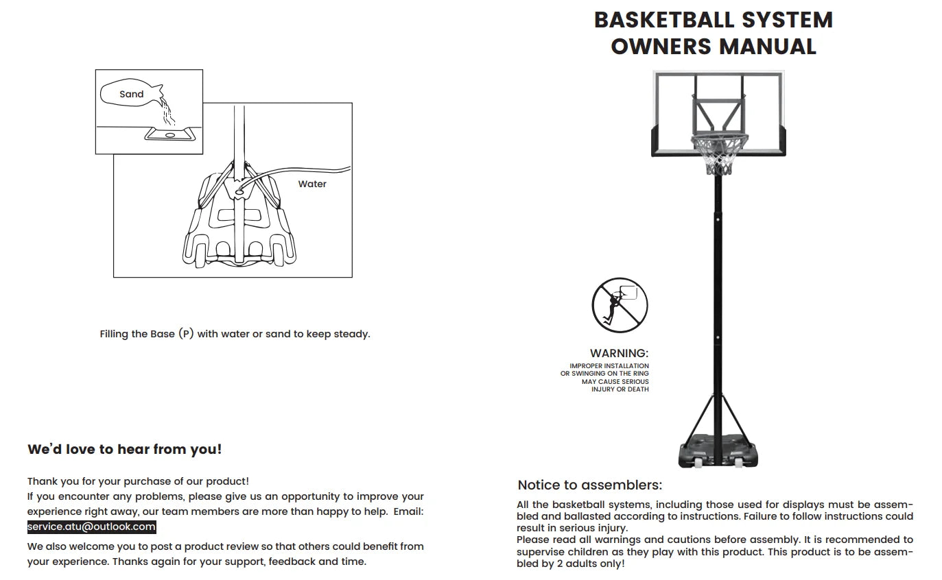 Adjustable Height 5.5-7" Basketball Stand Shatterproof Backboard