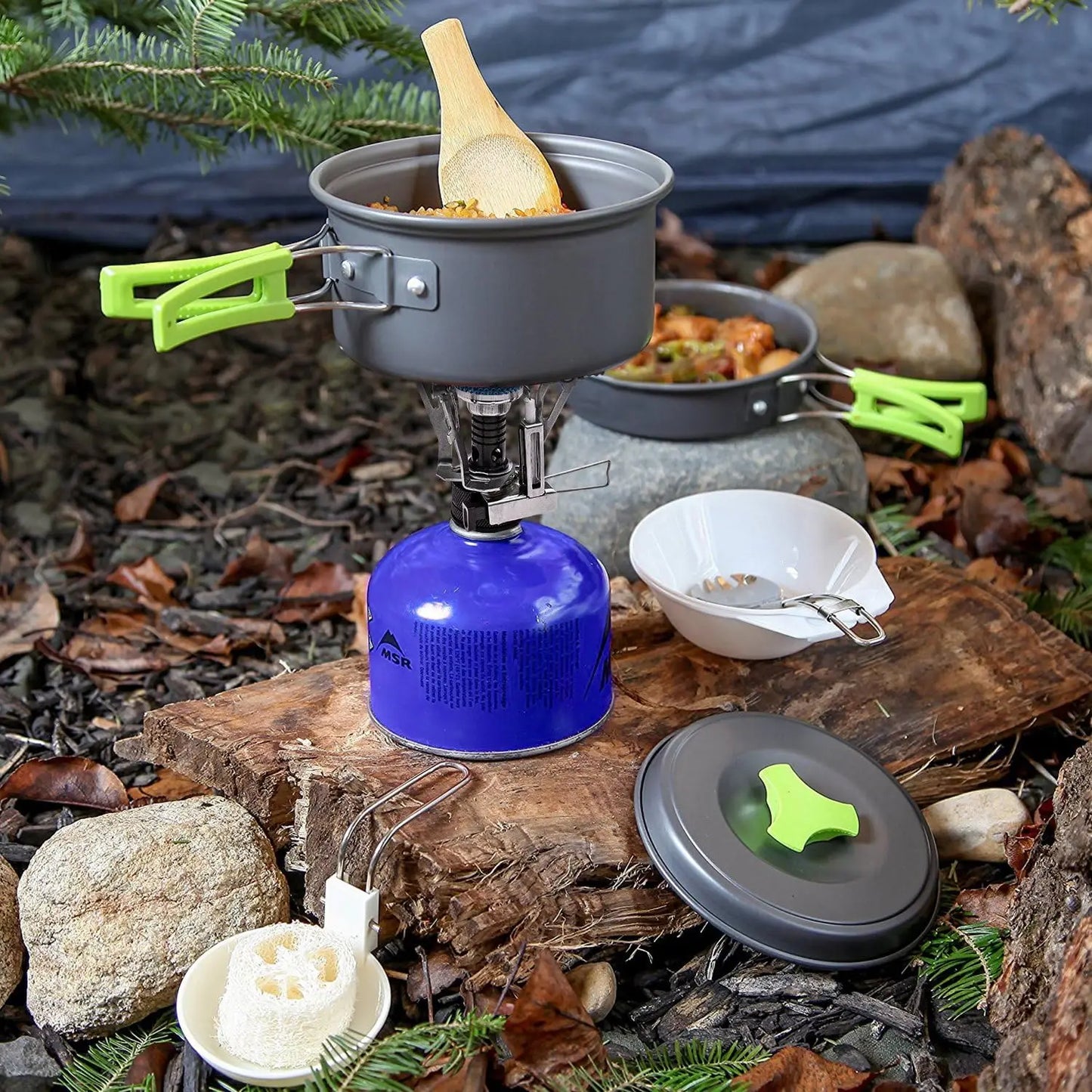 Camping Cookware Mess Kit for Backpacking Stove/Portable
