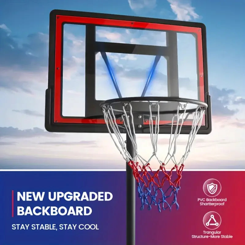 Adjustable Height 5.5-7" Basketball Stand Shatterproof Backboard