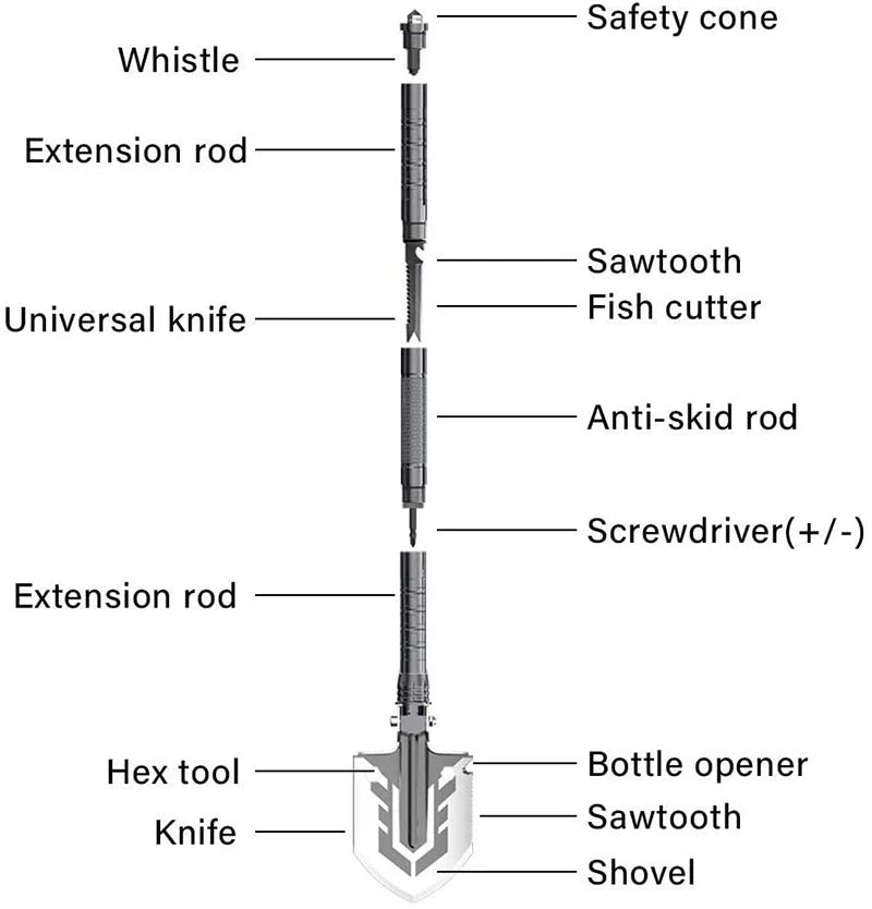Multi-purpose Shovel, Tools Folding Military Shovel