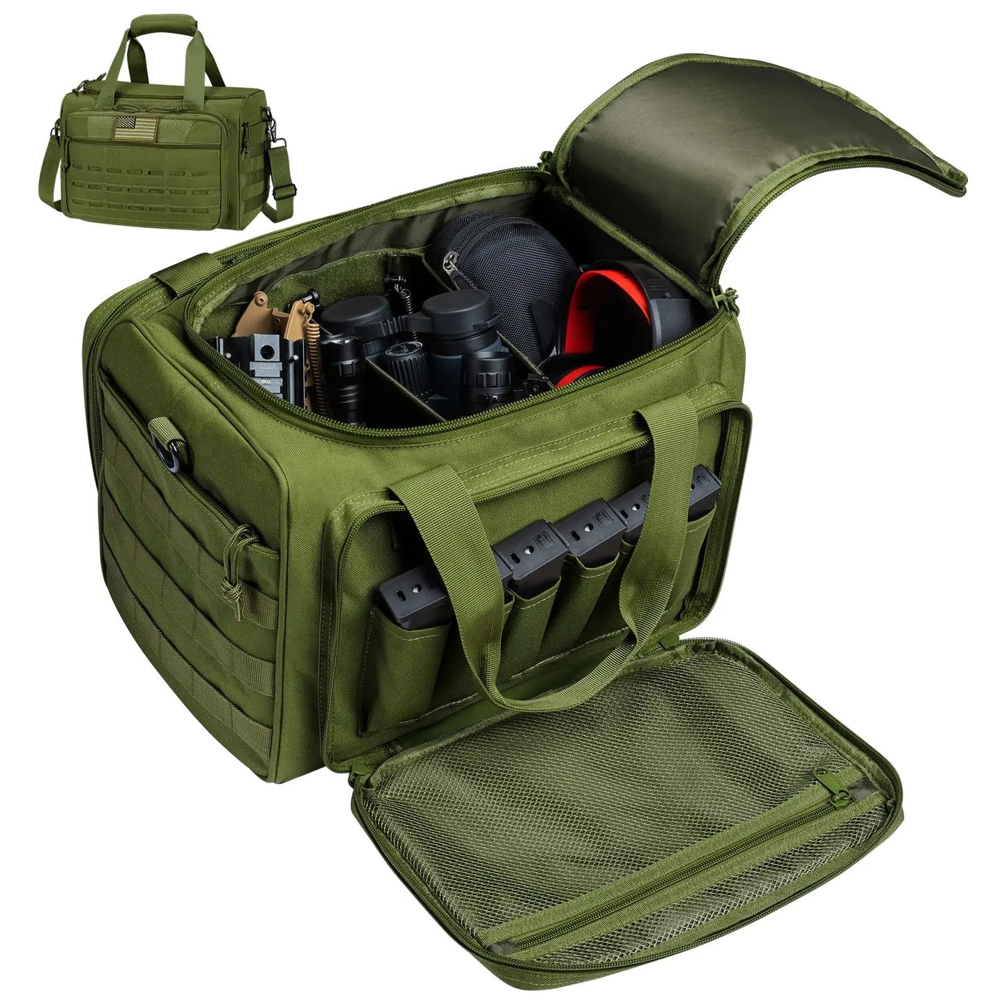 Tactical Range Bag Shooting Lockable Zipper
