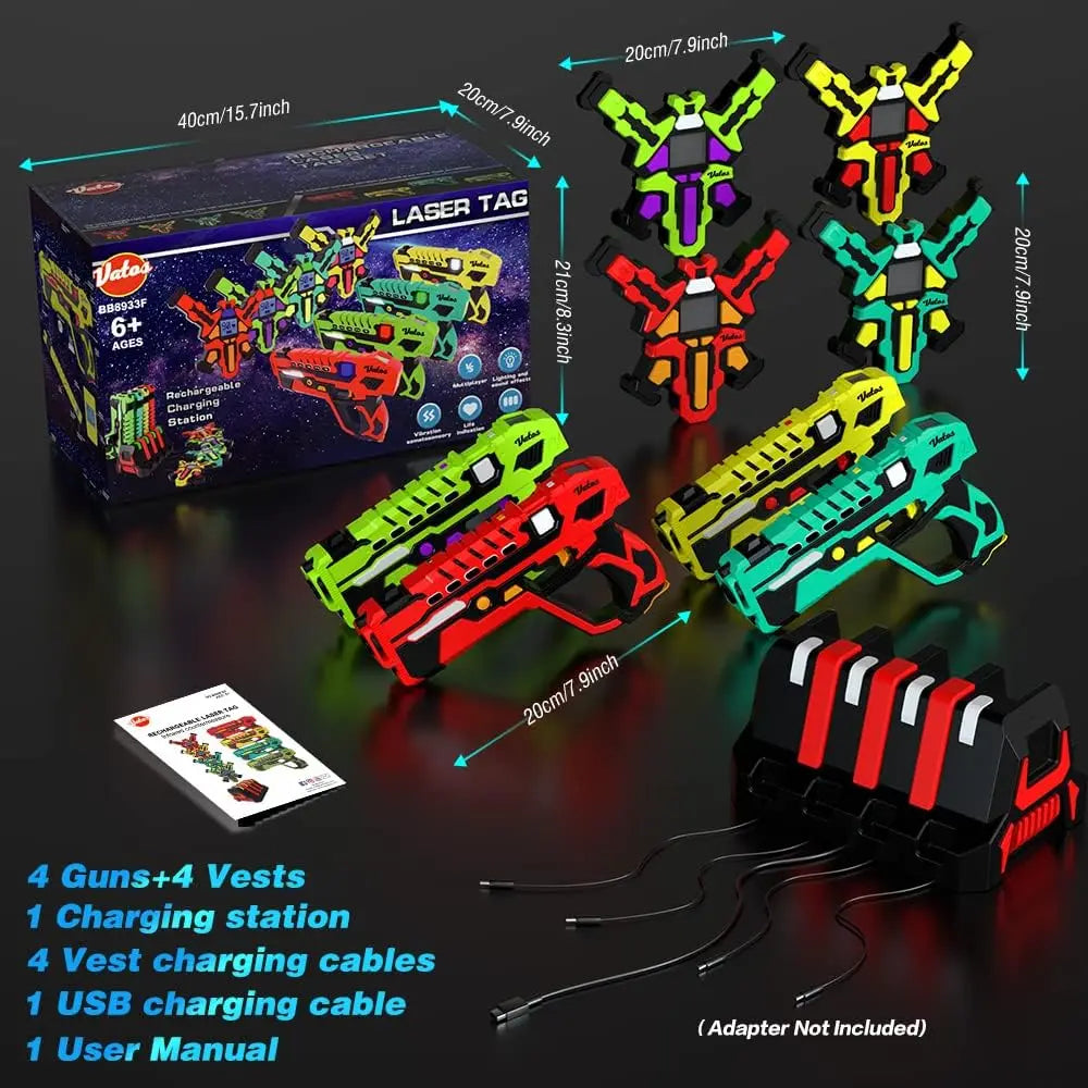 Laser Tag Guns Vests x4 Electric Indoor Outdoor Games
