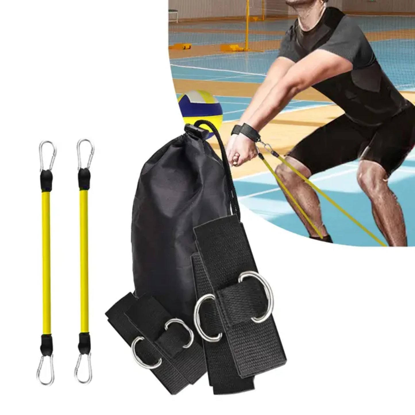 Volleyball Training Resistance Bands Practicing Serving Setting