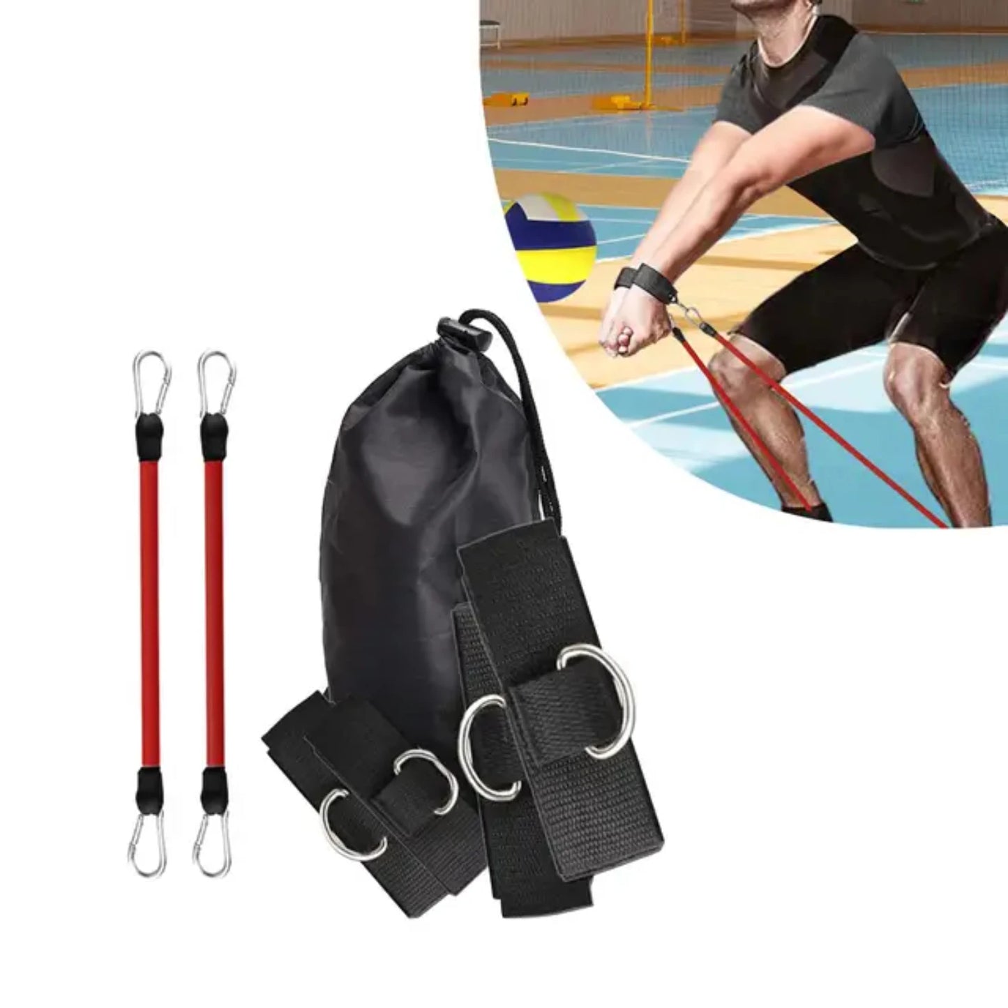 Volleyball Training Resistance Bands Practicing Serving Setting
