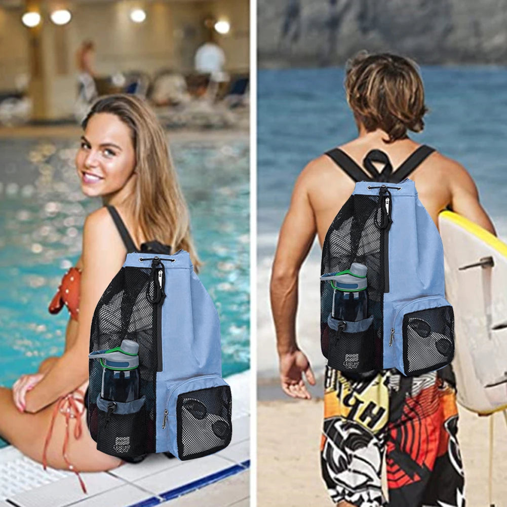 Mesh Drawstring Backpack Lightweight for Travel Sports
