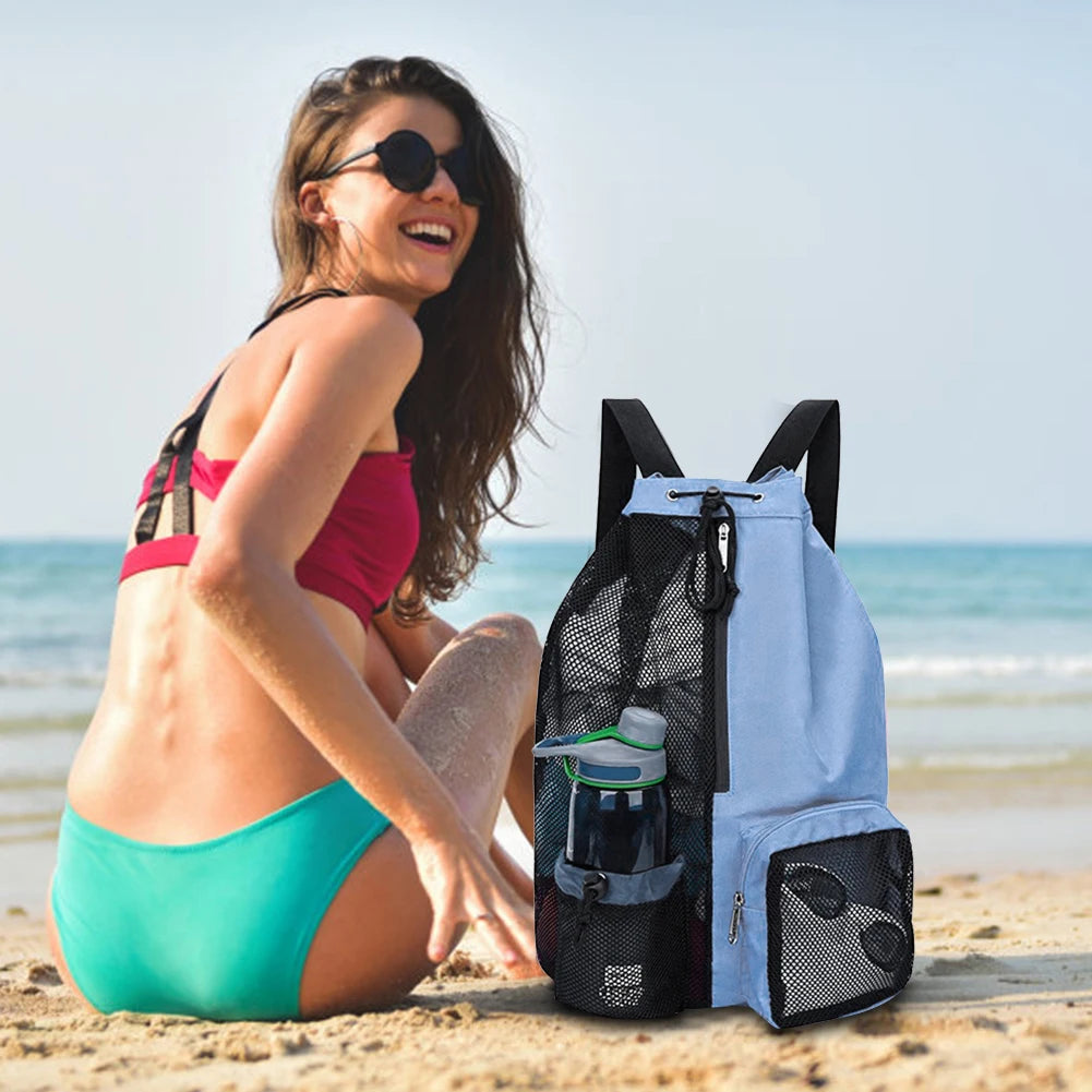 Mesh Drawstring Backpack Lightweight for Travel Sports