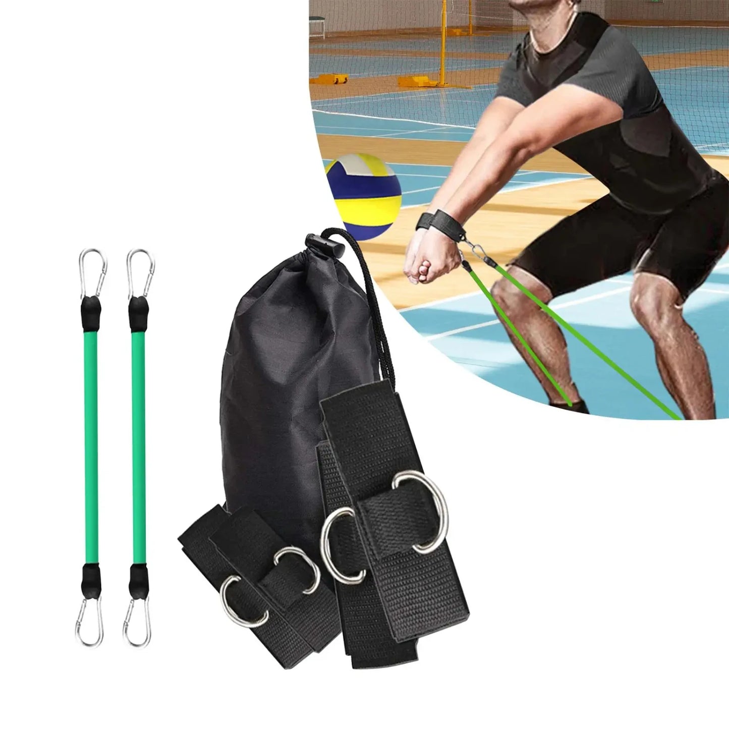 Volleyball Training Resistance Bands Practicing Serving Setting