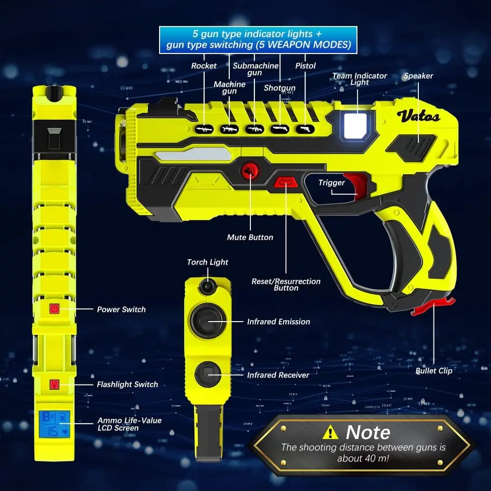 Laser Tag Guns Vests x4 Electric Indoor Outdoor Games
