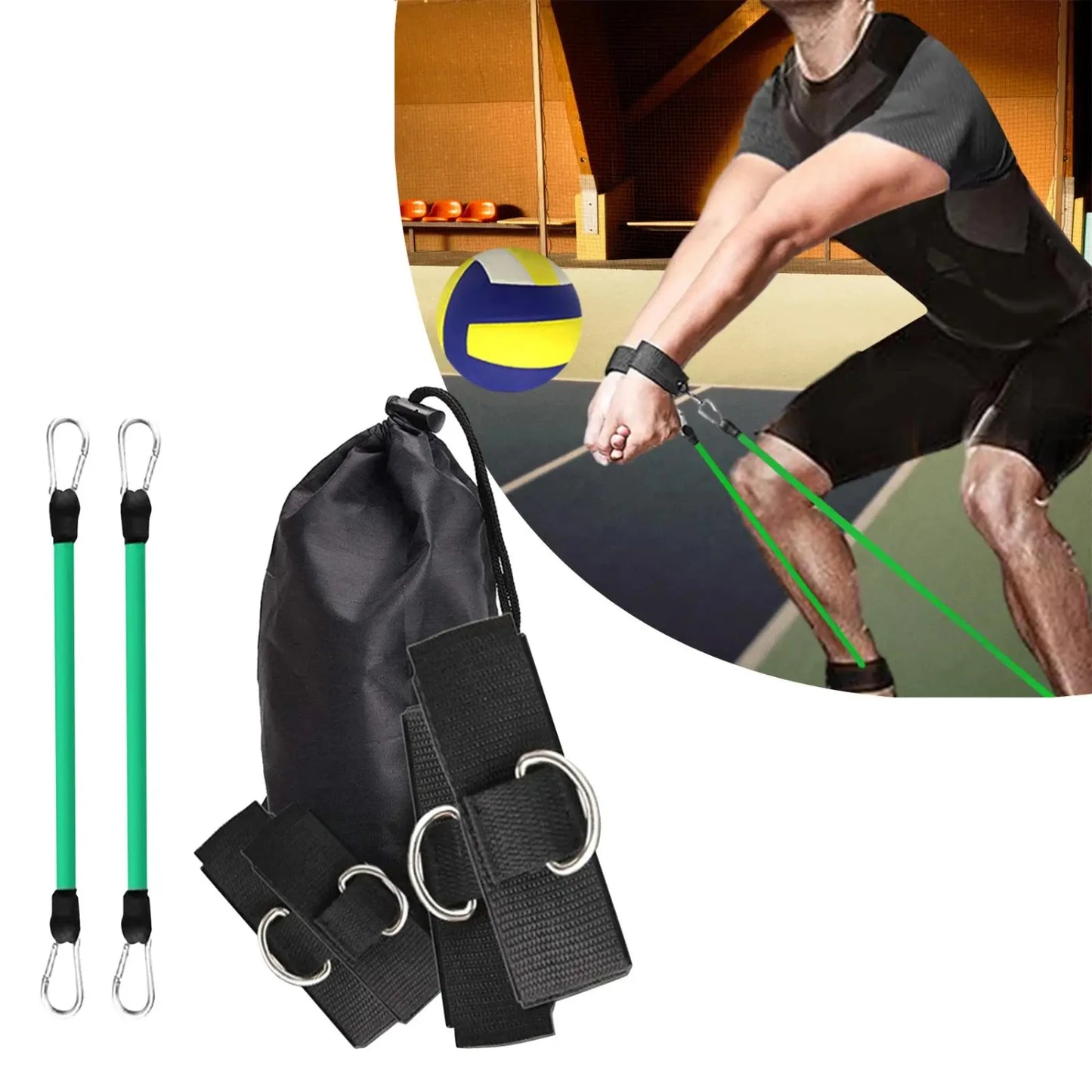 Volleyball Training Resistance Bands Practicing Serving Setting