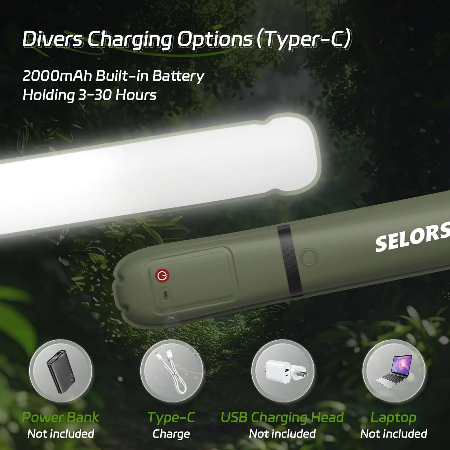 Rechargeable Portable Camping Strong Light Waterproof