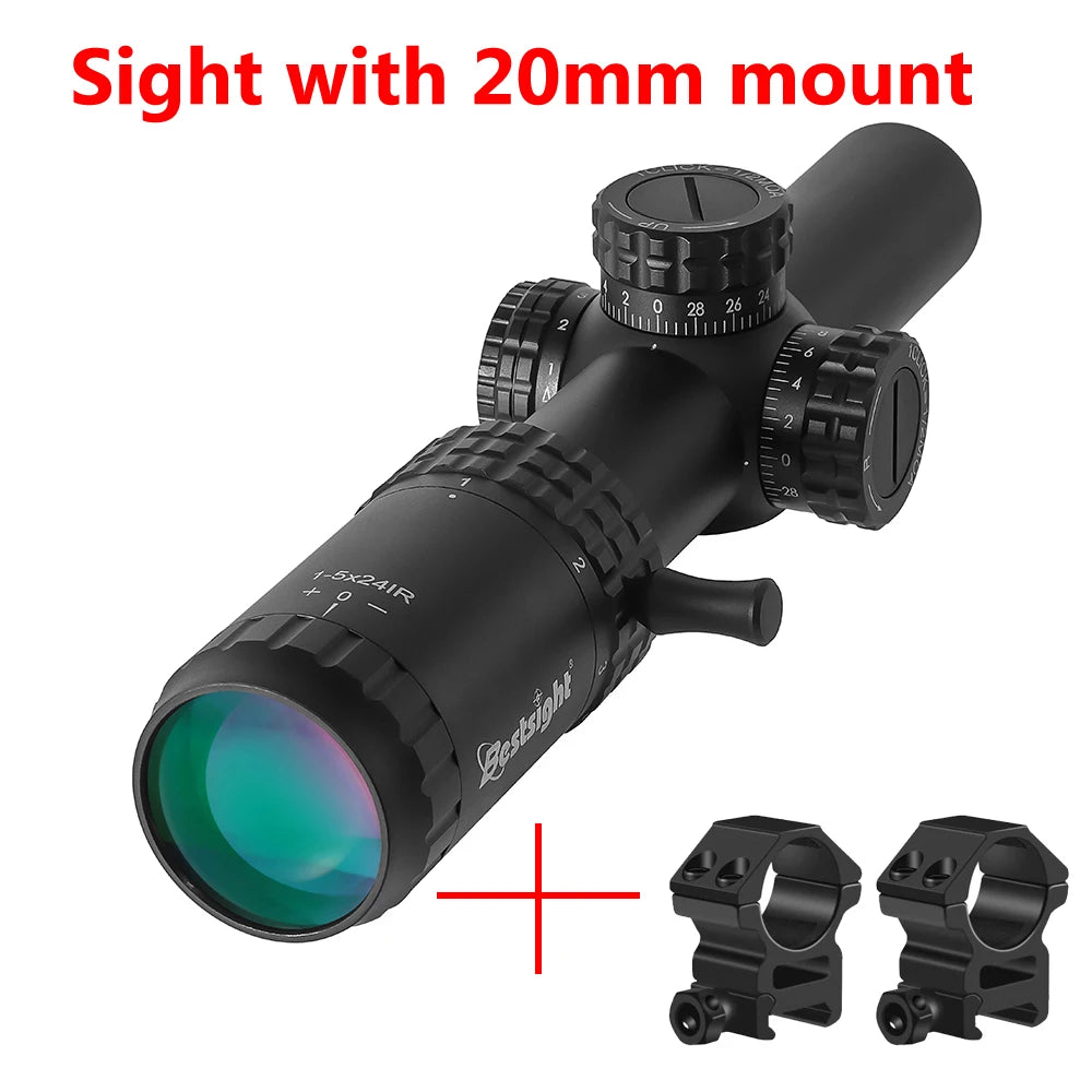 1-5X24 Tactical Optical Rifle Scope Illuminated Reticle