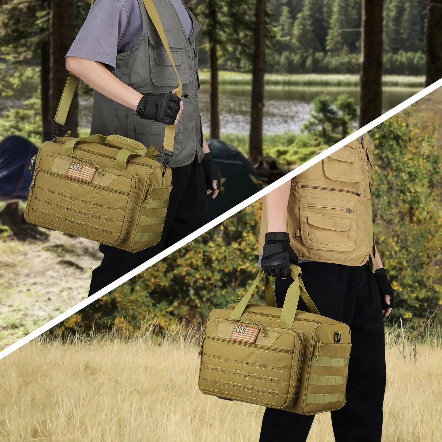 Tactical Range Bag Shooting Lockable Zipper