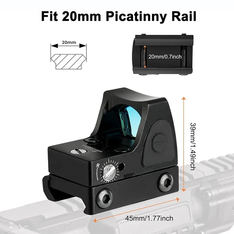 Mini Red Dot Sight For Airsoft / Hunting Rifle
