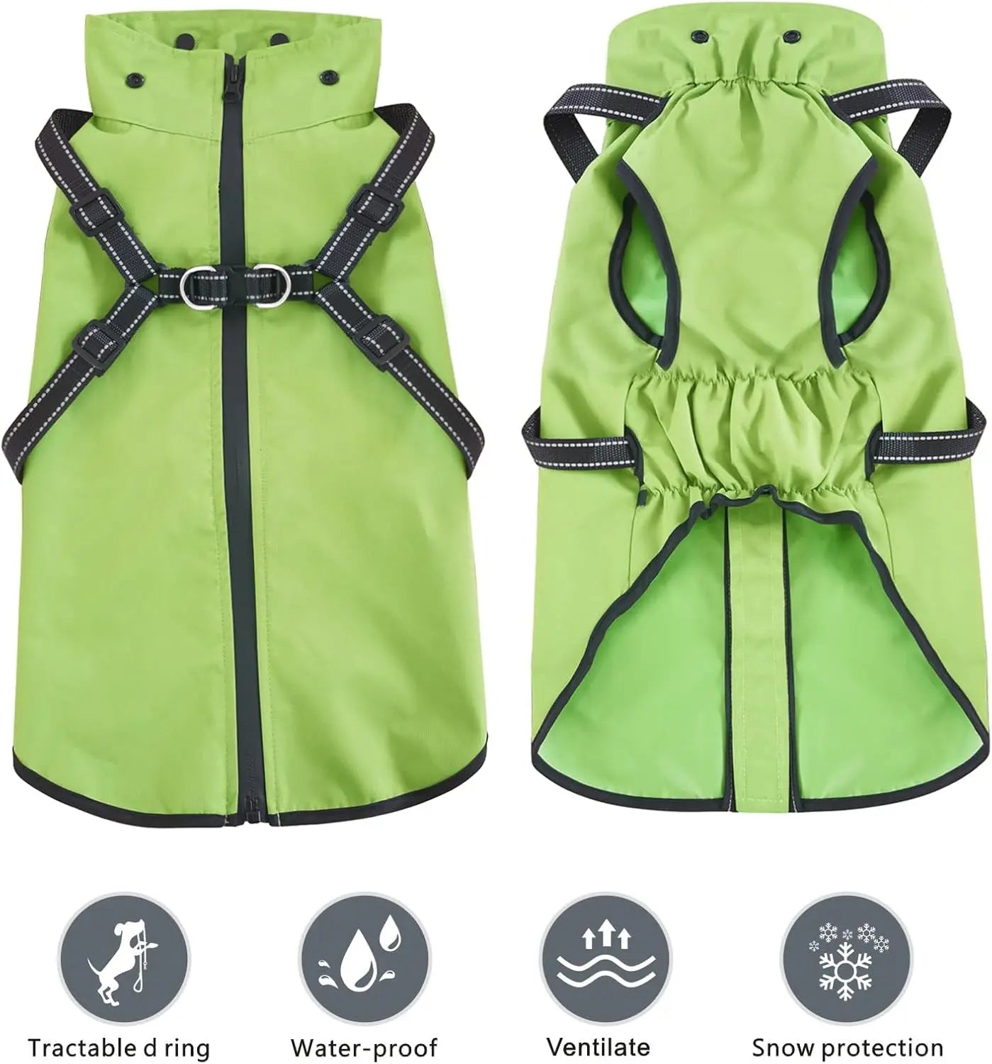Dog Raincoat Waterproof Dog Hoodie Reflective