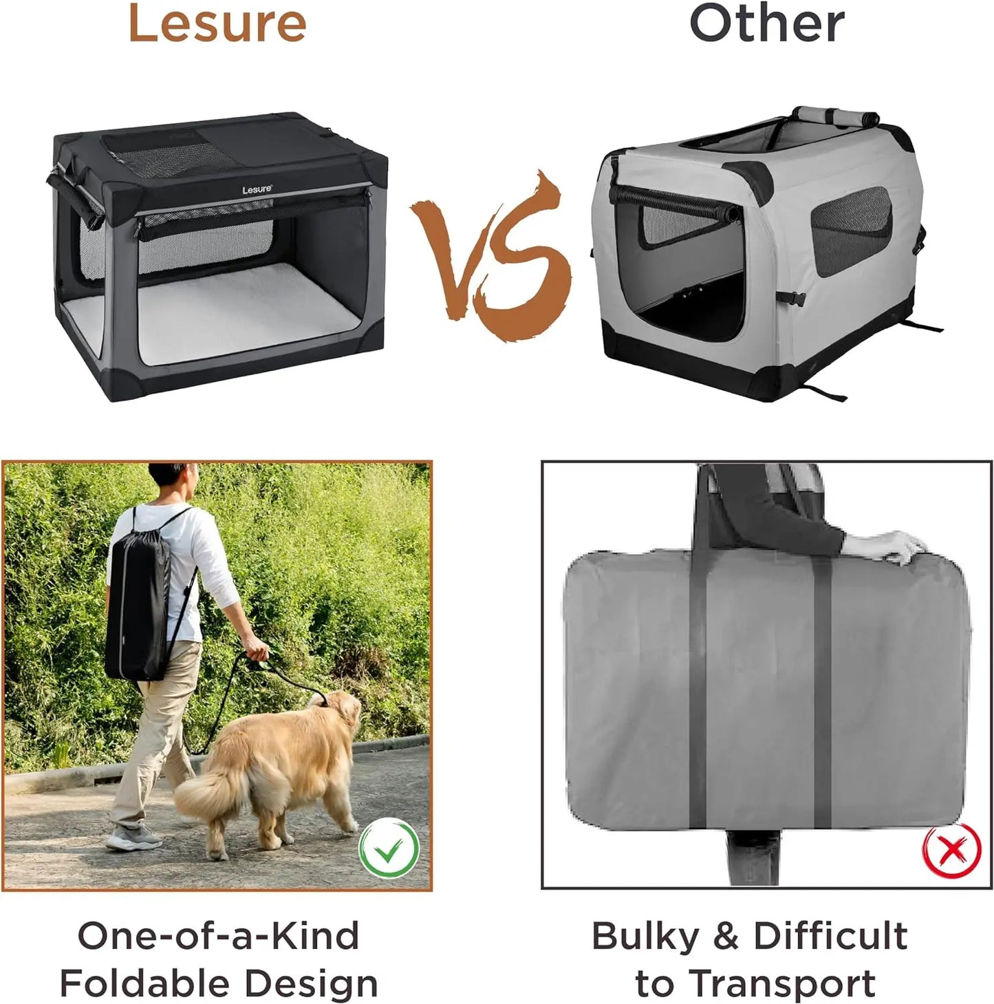 Soft Collapsible Dog Crate - 42 Inch Portable