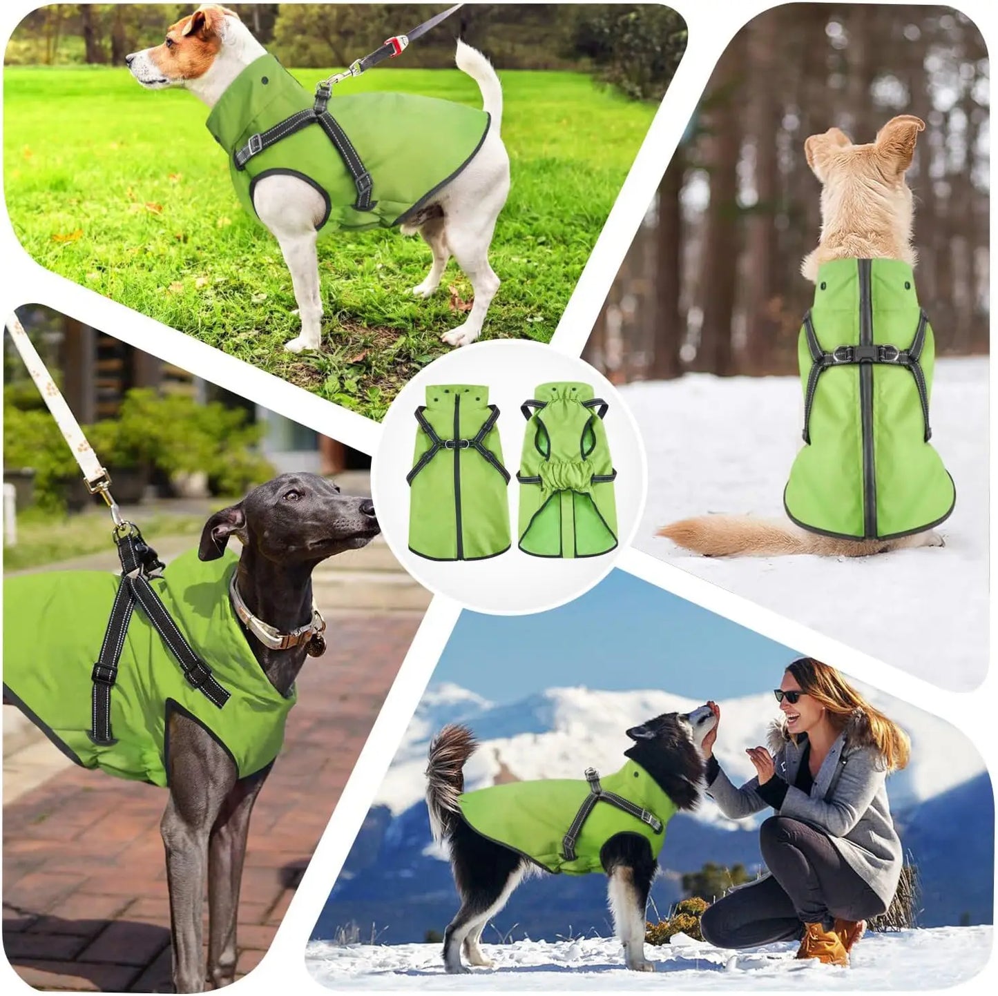 Dog Raincoat Waterproof Dog Hoodie Reflective