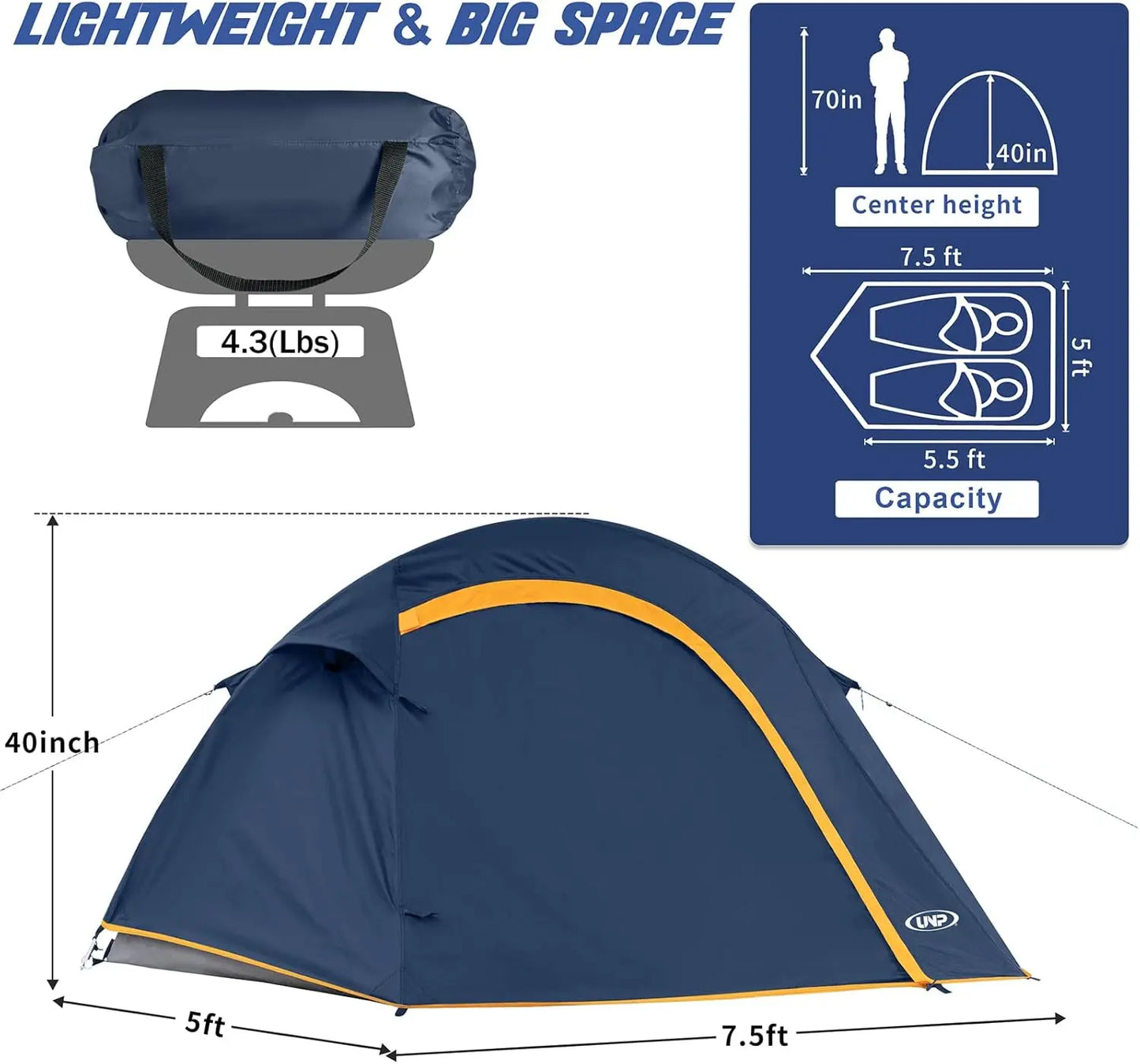 4 Person, Waterproof Dome Tents for Camping