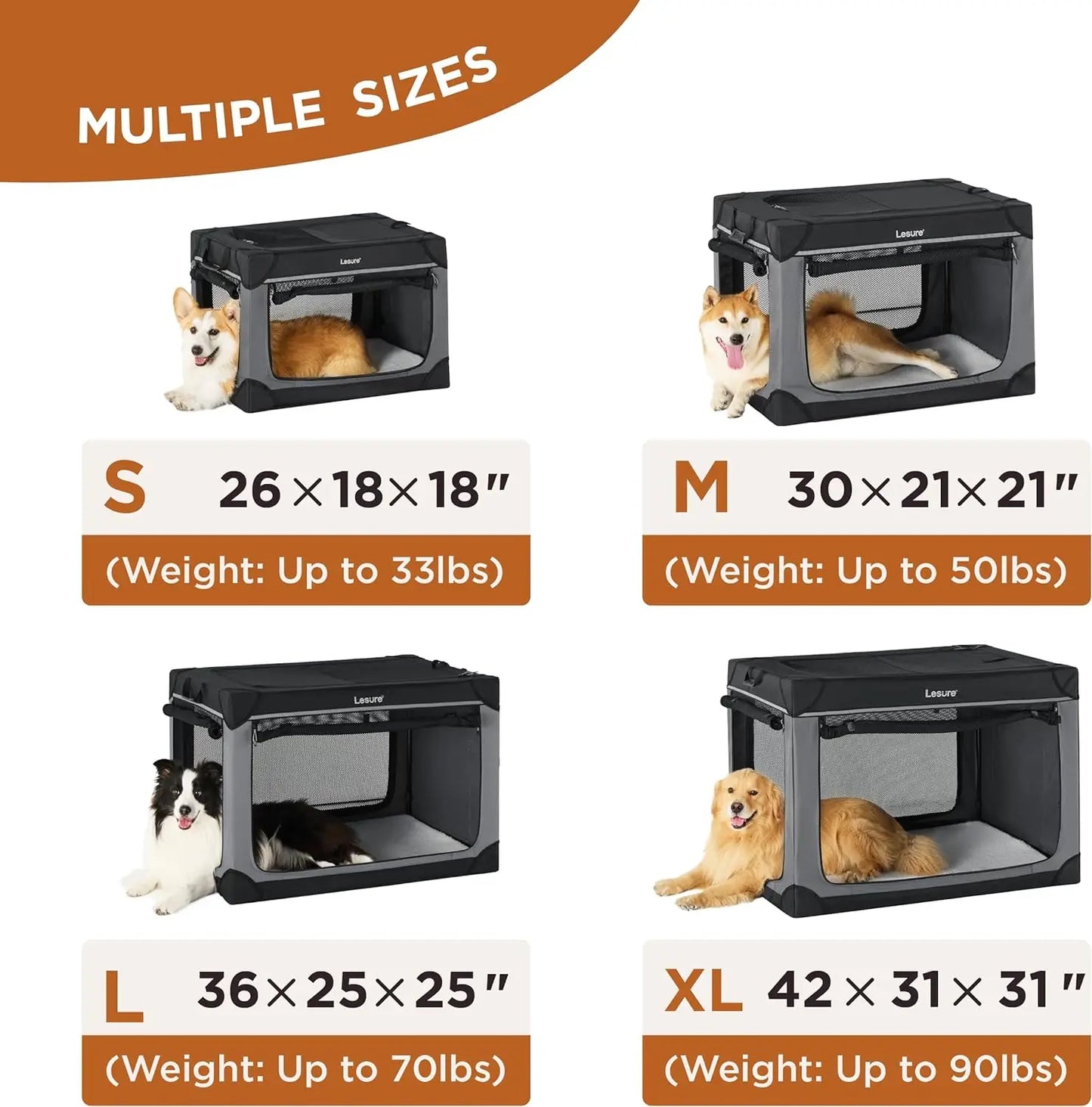 Soft Collapsible Dog Crate - 42 Inch Portable