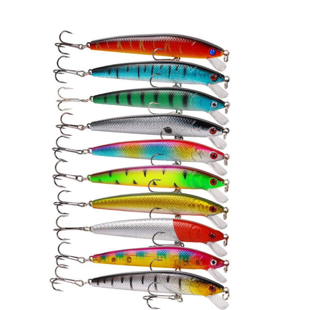 10 PCS Minnow Fishing Lures Floating Hard