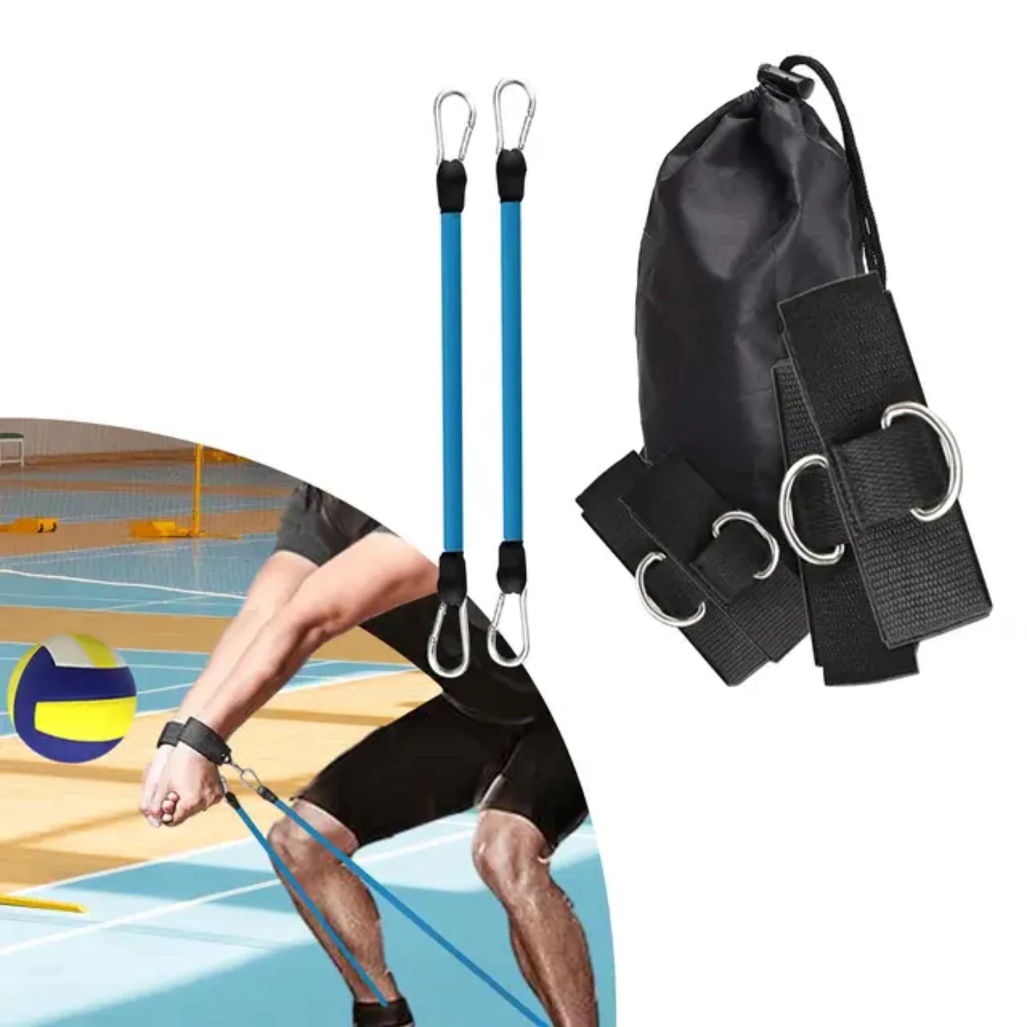 Volleyball Training Resistance Bands Practicing Serving Setting
