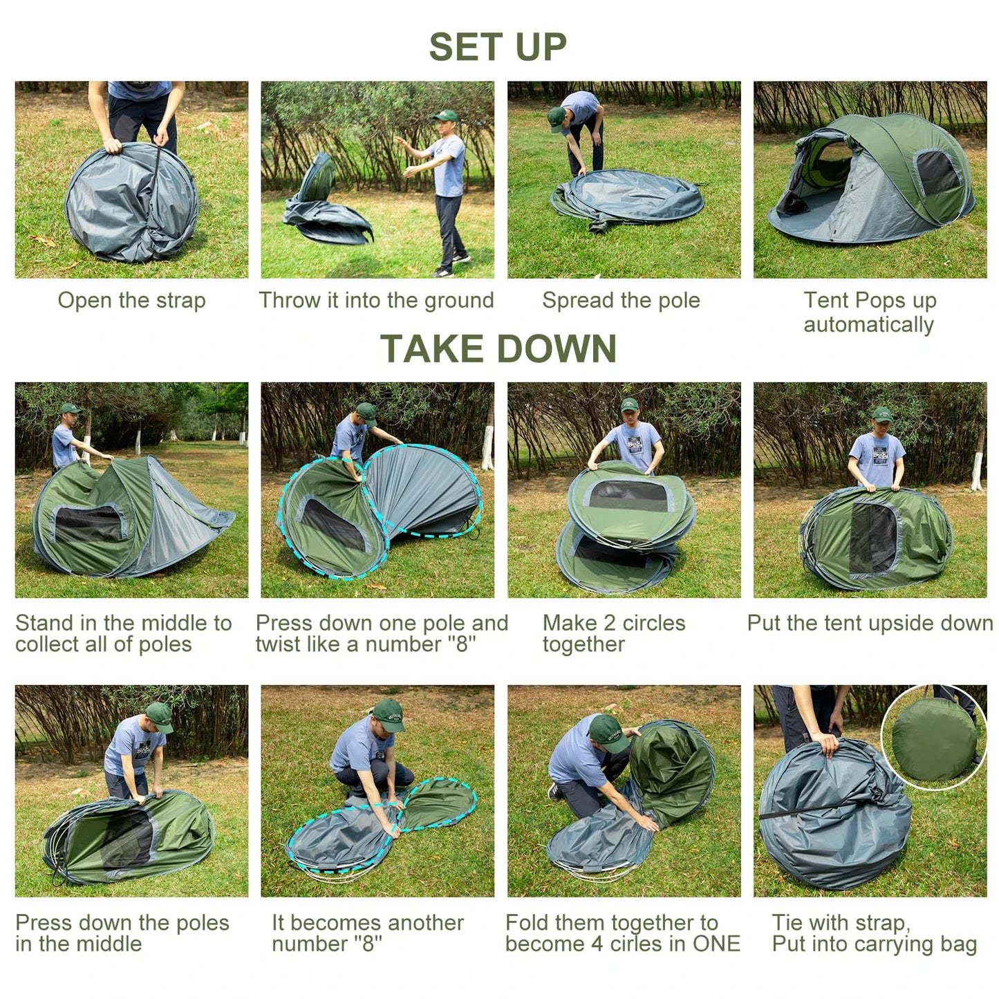 3-4 People Automatic Pop Up Tent