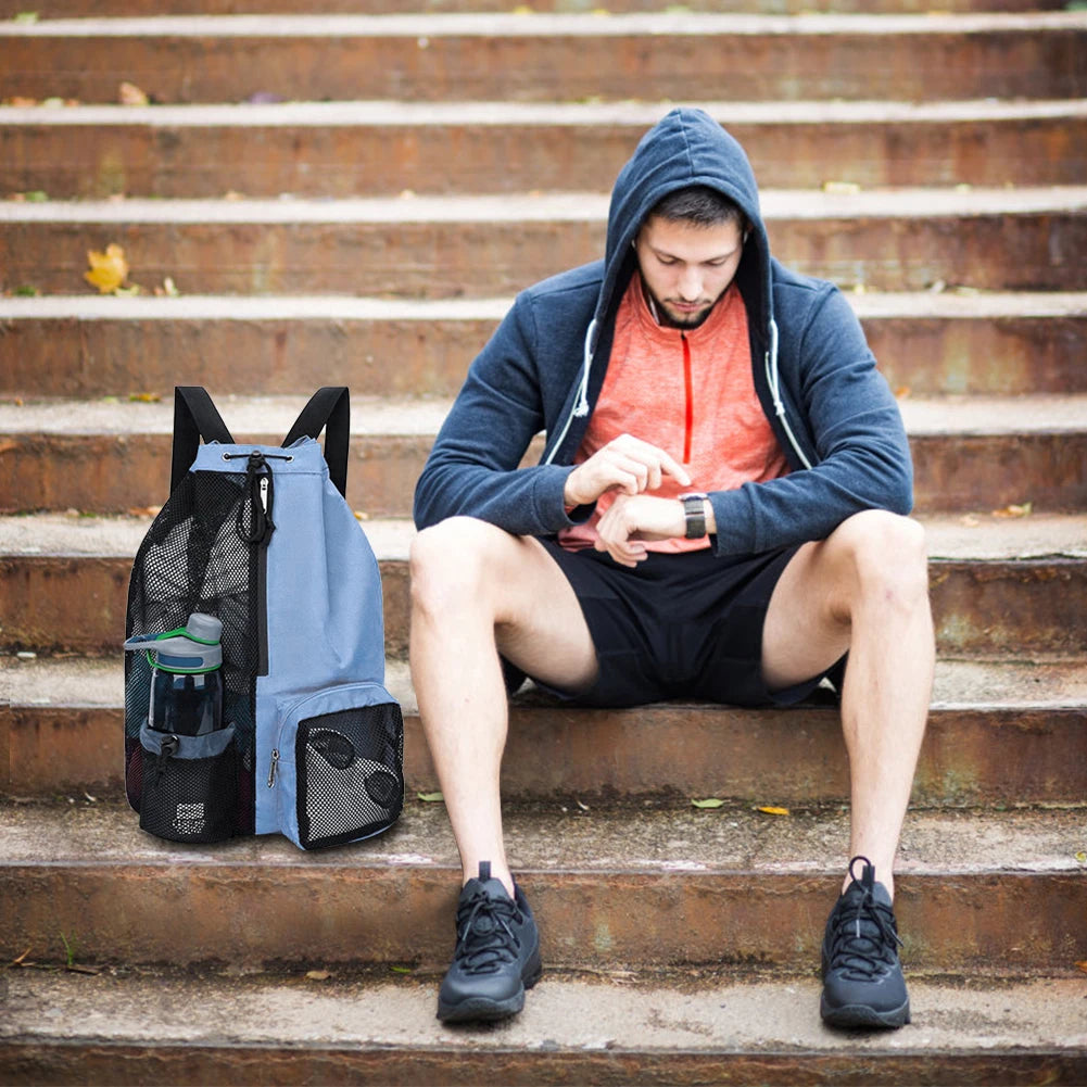 Mesh Drawstring Backpack Lightweight for Travel Sports