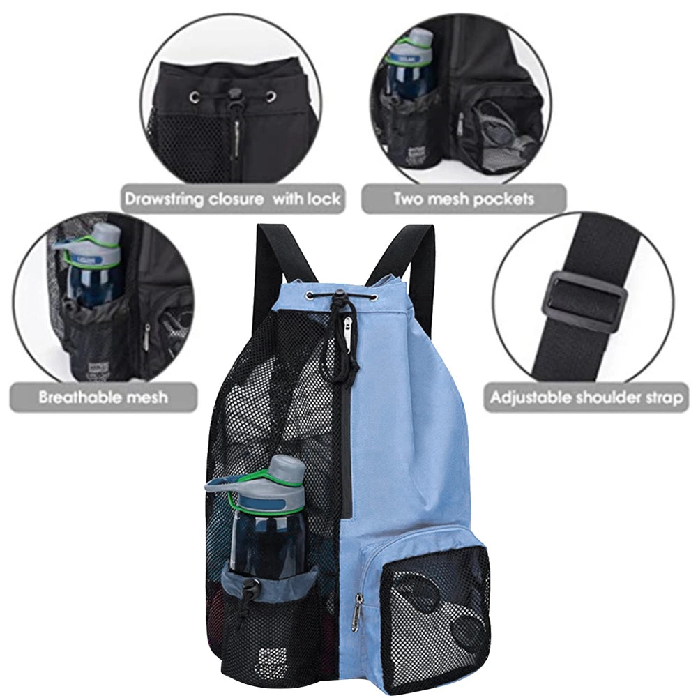 Mesh Drawstring Backpack Lightweight for Travel Sports
