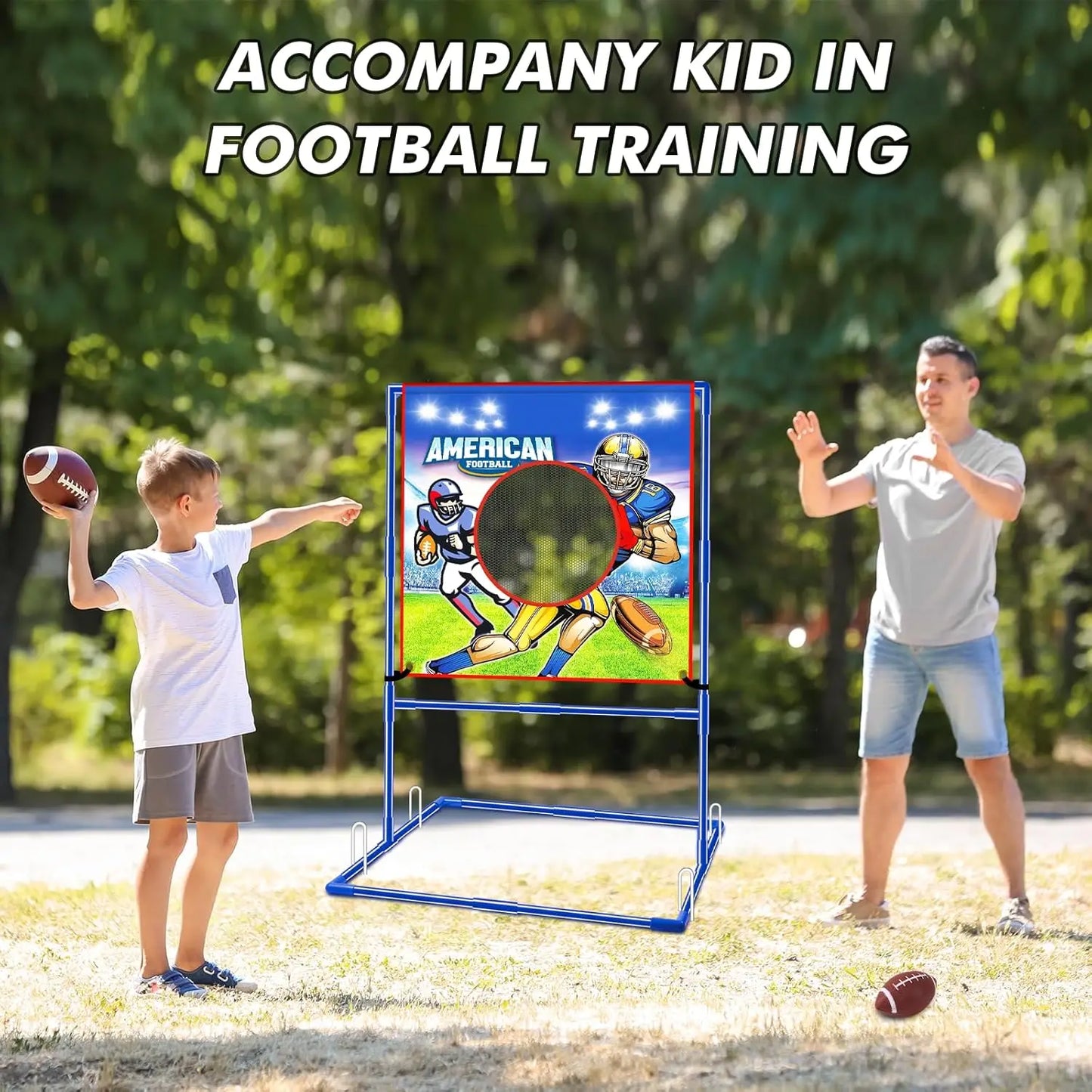 Football Toss Target Games with 4 Inflatable Footballs