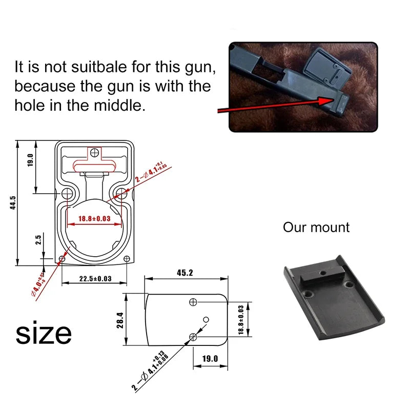 Mini Red Dot Sight For Airsoft / Hunting Rifle