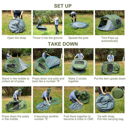 3-4 People Automatic Pop Up Tent